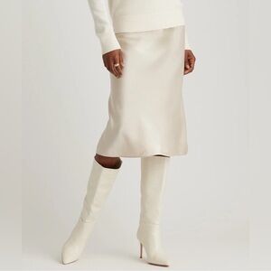 Quince silk midi skirt